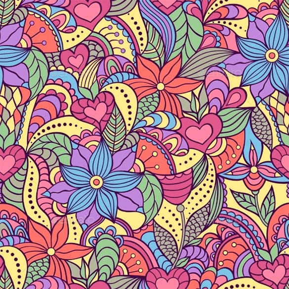 seamless pattern with abstract flowers