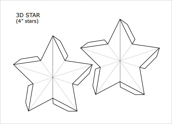 3d star christmas snowflake template pdf format