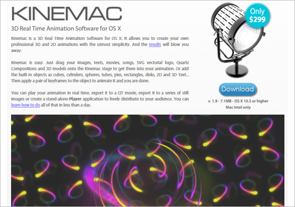 kinemac 3d real time animation software for os x