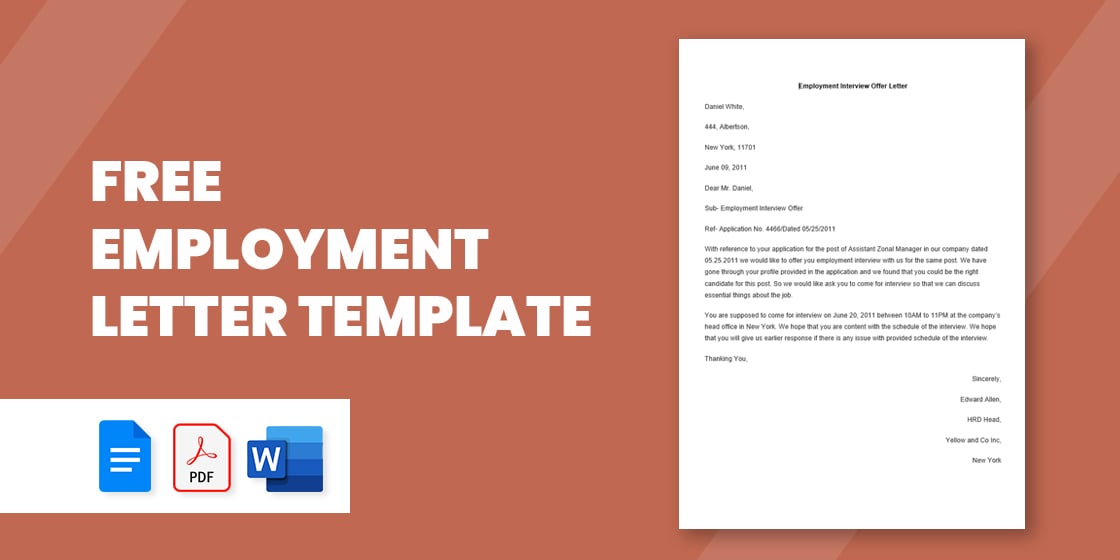free employment letter template – doc pdf