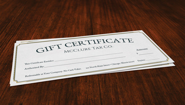 Gift Cards / Courtesy Certificates / Award Certificates