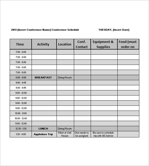 meeting templates excel