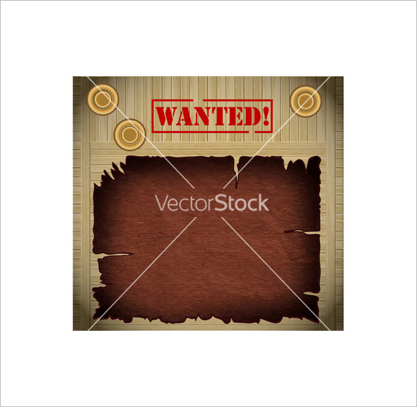 sample wild west wanted poster on wooden background
