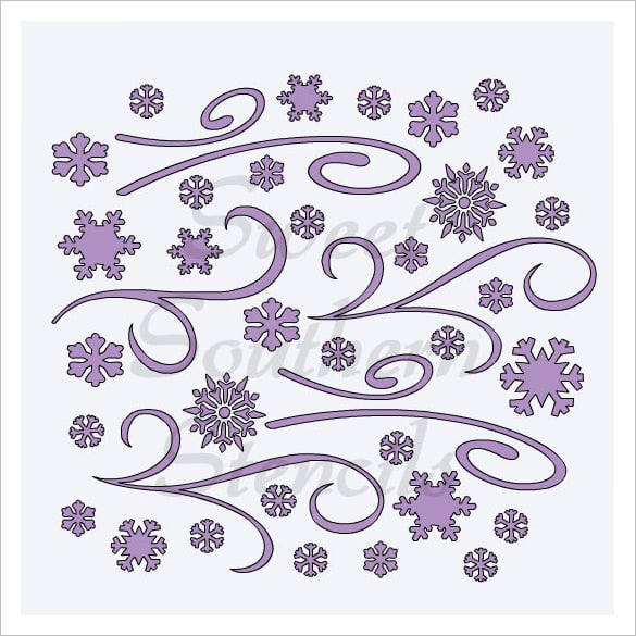 swirling snowflakes stencil template download