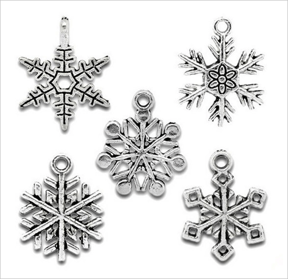 mixed silver tone christmas snowflake template