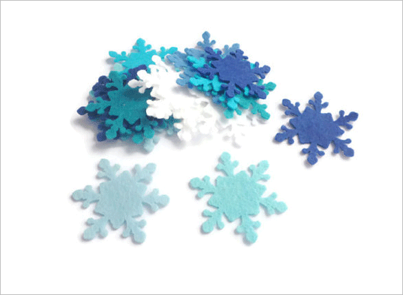 frozen snowflake die cut felt shapes sample