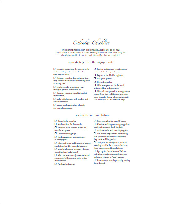 Wedding Agenda Template 8+ Free Word, Excel, PDF Format Download