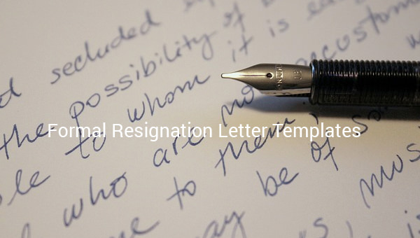 formal resignation letter template formal resignation letter template