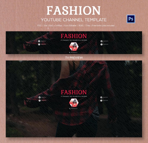 channel art template fashion