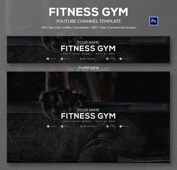 channel art template gym