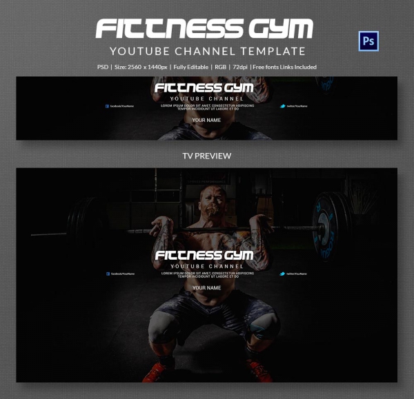 Channel Art Template Gym5