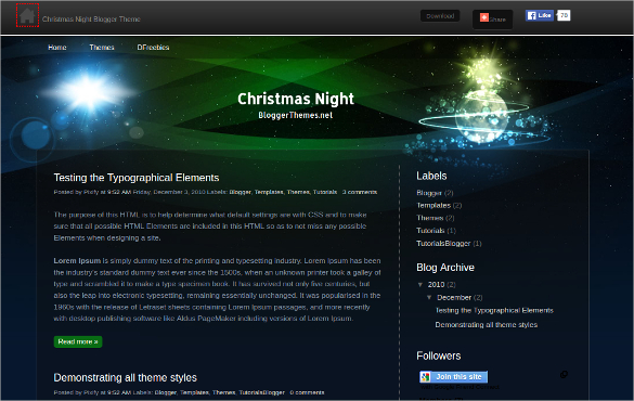 Christmas Night Blogger Template