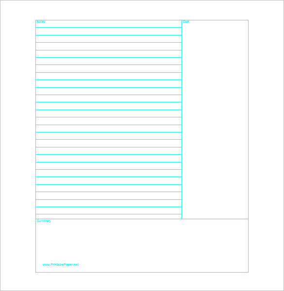 download printable cornell notes template pdf