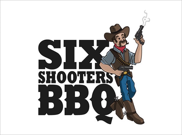 six shooter cowboy logo