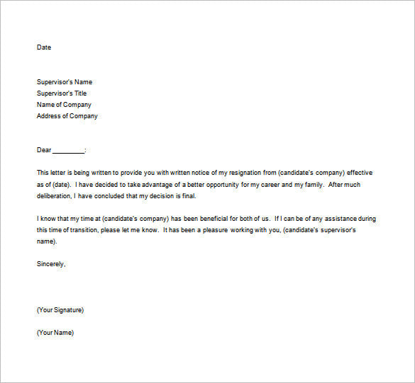 14+ Resignation Letter Formats in MS Word | PDF | Google Docs | Apple Pages