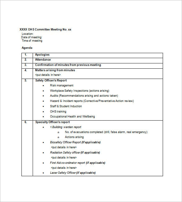 Student Agenda Template 8+ Free Word, Excel, PDF Format Download