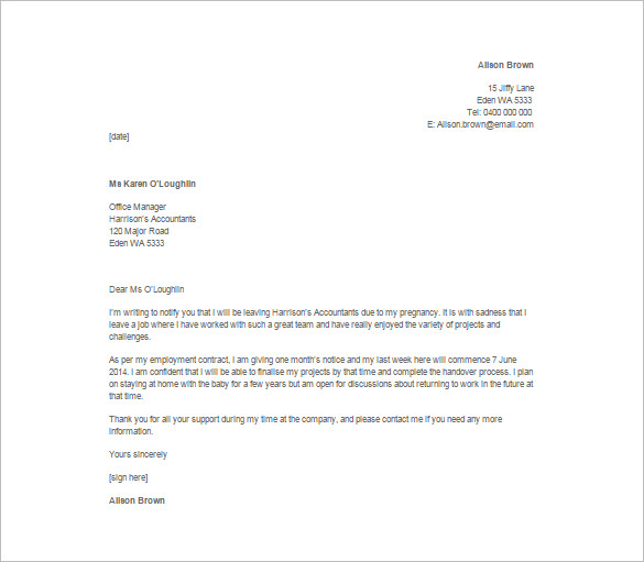 Immediate Resignation Letter Template - 7+ Free Word ...