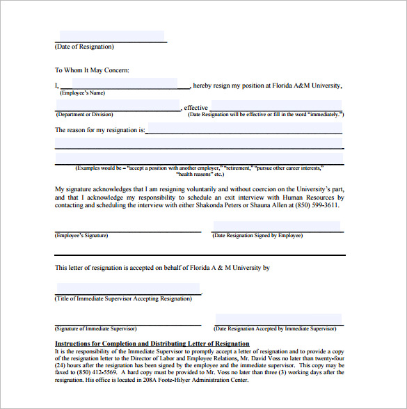 illness immediate resignation letter free pdf download