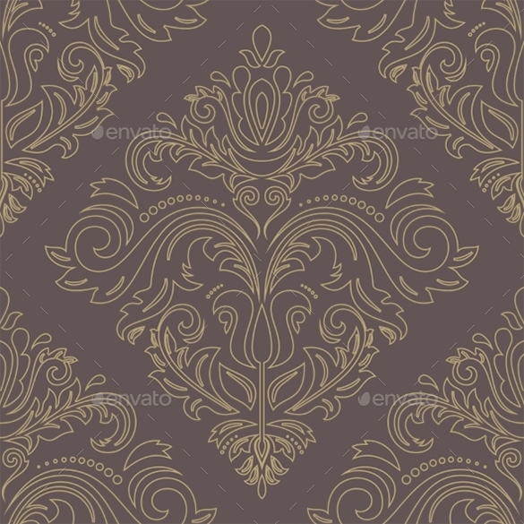 premium damask golden seamless pattern