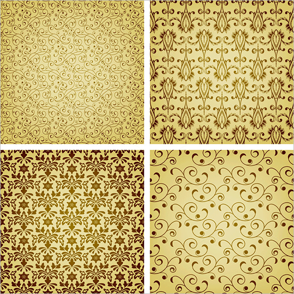 0 vector seamless golden patterns