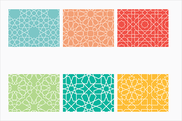 vector arabic seamless geometric patterns