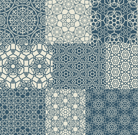 0 vector arabic seamless patterns