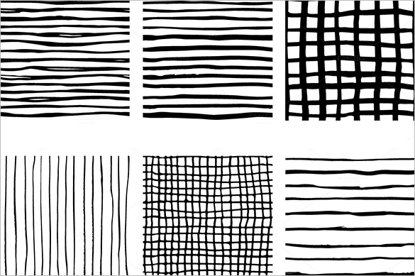 white lined hand drawn patterns