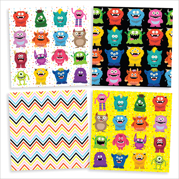 0 assorted cute monsters kids patterns