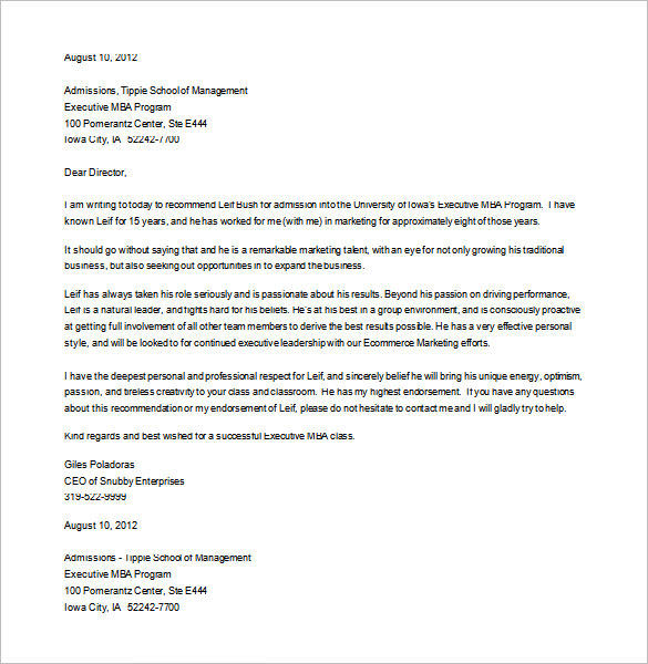 Letter of Recommendation for Graduate School – 19+ Free Word, Excel ...