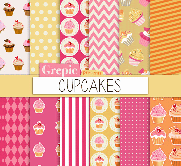 fabulous digital paper cupcake patterns