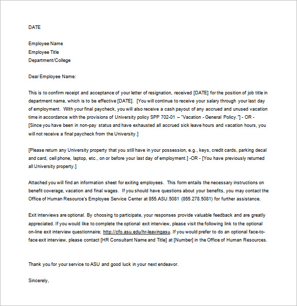 20+ Employee Resignation Letter Templates - PDF, DOC