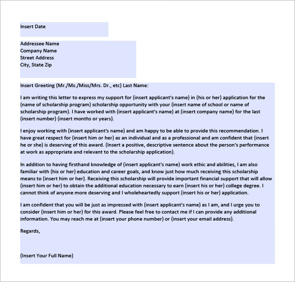 professional college admission writing recommendation letter