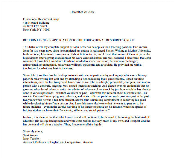 College Recommendation Letter Template From Teachers from images.template.net