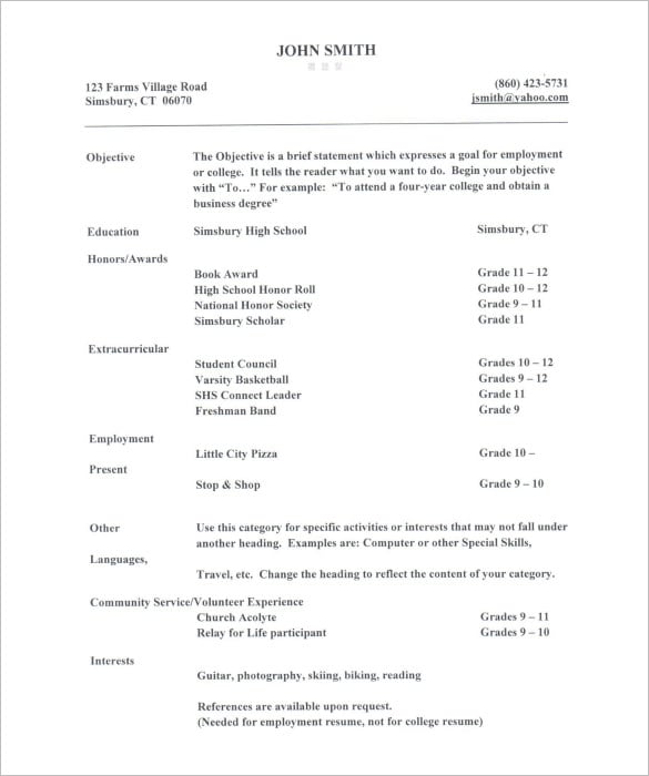 download college recommendation letter resume pdf