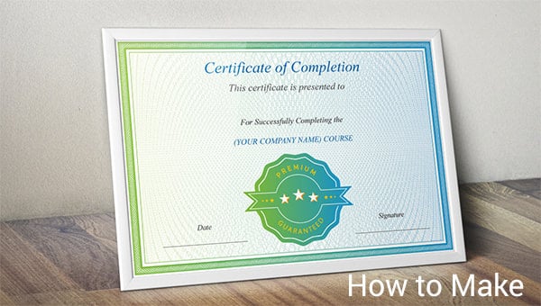 Instant Download Editable MS Word docx and Photoshop file Included Certificate of Completion Certificate Template