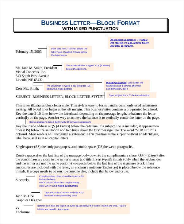 4 Formats Of Business Letter