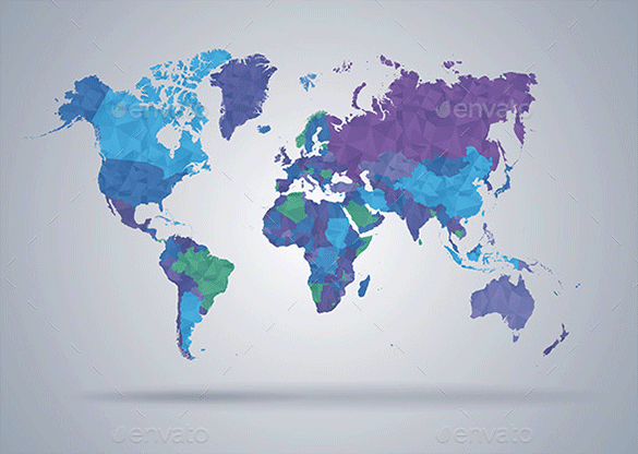 world map polygon vectors