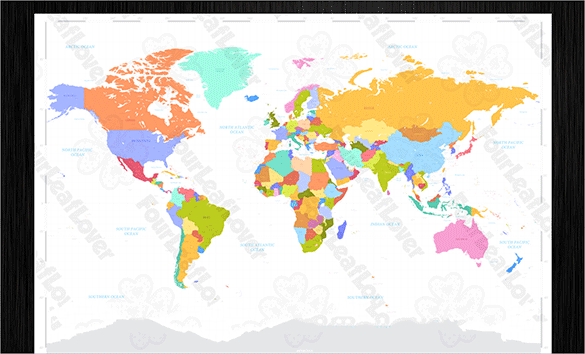 vector colorful world map