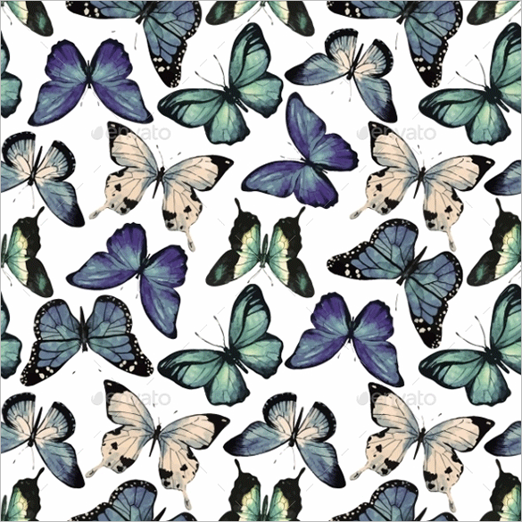 watercolor butterfly pattern vector