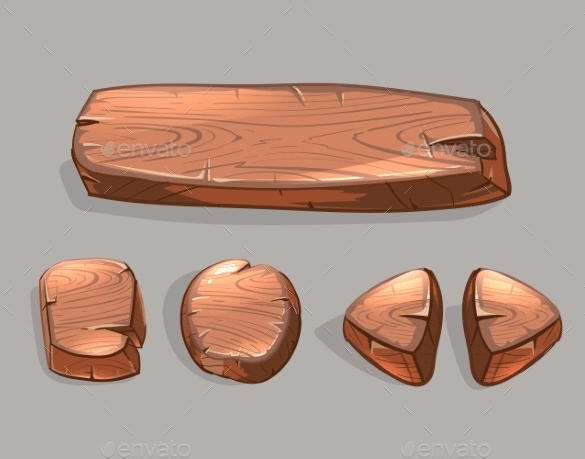 cartoon wooden buttons vector