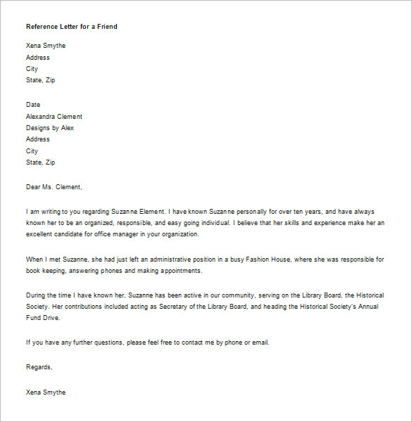 Blank Letter Of Recommendation Template