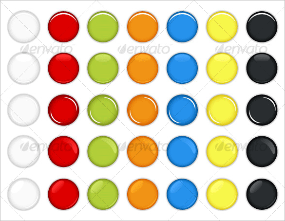 colorful glossy round web buttons vector