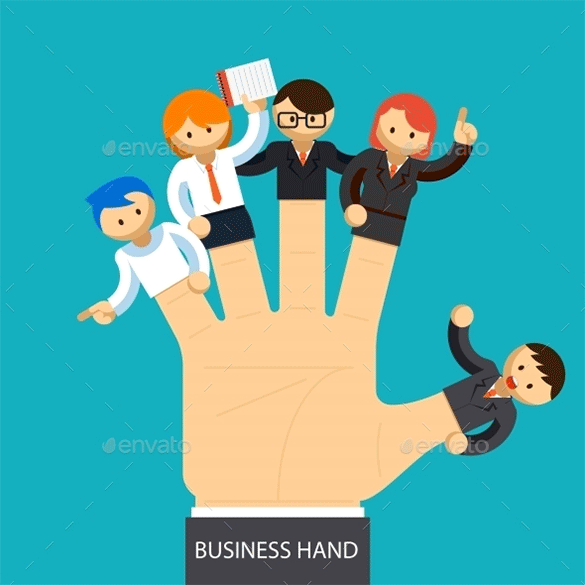 premium business hand fingers vector