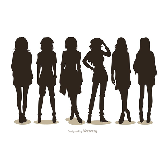 silhouette fashion girl vectors