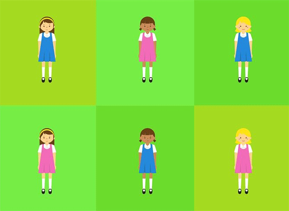 vector-school-girls-in-uniform
