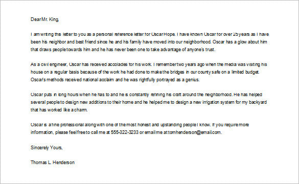Personal Recommendation Letter Sample For A Friend Grude