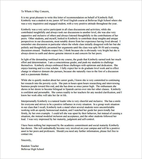 Teaching Letter Of Recommendation Template from images.template.net