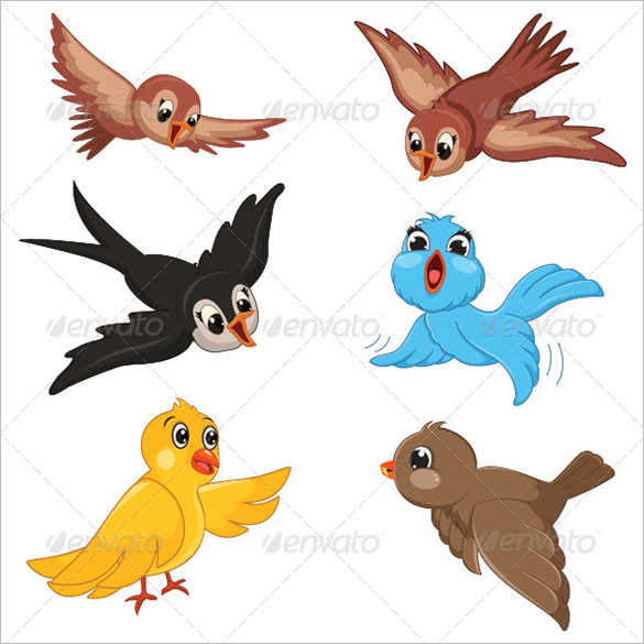 fantastic birds vector illustration