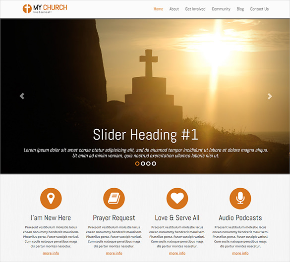 beautiful church bootstrap blog template