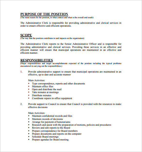 assistant job description for legal administrative free pdf download